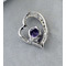 Purpurowy Srebrny W kształcie serca Krystalicznie diament Biżuteria Naszyjnik Kobiet - Strona 2