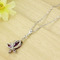 Moda purpurowy inkrustowany diamentem Insect Silver Necklace - Strona 4