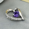 Purpurowy Srebrny W kształcie serca Krystalicznie diament Biżuteria Naszyjnik Kobiet - Strona 1