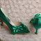 Satynowe buty ślubne motylkowe boczne wydrążone szpilki zielone buty druhny - Strona 2