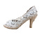 Satynowe koronkowe buty ślubne z kryształkami na szpilce buty ślubne ręcznie robione - Strona 1