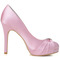 Satynowe panny młodej druhna buty różowe buty ślubne kolacja impreza wysokie obcasy - Strona 5