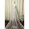 Jednowarstwowa koronkowa welon akcesoria ślubne dla nowożeńców biały welon z kości słoniowej z metalowym welonem do włosów - Strona 4