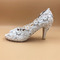 Satynowe koronkowe buty ślubne z kryształkami na szpilce buty ślubne ręcznie robione - Strona 4