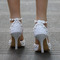 Sandały na obcasie zroszony sandały z kryształu górskiego białe buty ślubne - Strona 2