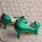 Satynowe buty ślubne motylkowe boczne wydrążone szpilki zielone buty druhny - Strona 3