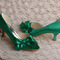 Satynowe buty ślubne motylkowe boczne wydrążone szpilki zielone buty druhny - Strona 4