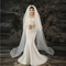 Welon ślubny z dużym ogonem welon na zdjęcia ślubne z grzebieniem do włosów welon z koronkową aplikacją - Strona 4