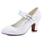 Białe koronkowe buty ślubne na grubym obcasie z okrągłym noskiem szpilki buty ślubne druhna - Strona 1