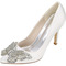 Rhinestone satynowe buty ślubne białe buty ślubne kokarda buty ślubne - Strona 1