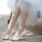 Perłowe szpiczaste buty ślubne na wysokim obcasie białe satynowe buty ślubne - Strona 2