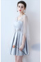 Sznurowane Linia A Glamour Średni Satyna Sukienka dla Druhen - Strona 7