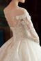 Długi rękaw Klejnotami stanik Naturalny talia Sukienka ślubne - Strona 4