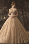Krótki rękaw Dew ramię Formalny Sznurowane Naturalny talia Sukienka ślubne - Strona 6