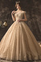 Krótki rękaw Dew ramię Formalny Sznurowane Naturalny talia Sukienka ślubne - Strona 1
