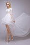 Bezszelestnie Wielowarstwowe Asymetryczne Naturalny talia Sukienka ślubne - Strona 3