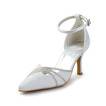 Białe koronkowe buty ślubne buty ślubne z kryształkami damskie szpilki buty dla druhen