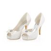 Białe szpilki ślubne satynowe jedwabne buty szpilki damskie