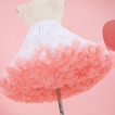 Różowa w pasie bufiasta tiulowa halka, księżniczka taniec baletowy halki Lolita Cosplay, tęczowa chmura krótka spódniczka Tutu 45cm