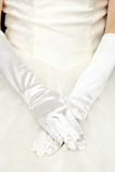 Rękawiczki ślubne Pełny Palec Czarny Satin Elastic Warm Ceremonial