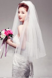 Ślubna zasłona Tiered krótka przezroczysta tajemnicza Wiosna Glamour