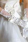 Ślubne Rękawiczki Pokój Jesień Glamour Koronka Tkanina Bow Tie
