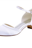 Białe buty ślubne z płytkimi ustami na grubym obcasie proste satynowe szpilki 3CM