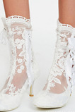 Modne damskie botki puste szpilki białe koronkowe buty damskie ślubne buty damskie
