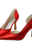 Szpiczaste czerwone szpilki ślubne na wysokim obcasie satynowe buty na bankiet