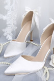 Białe buty ślubne satynowe buty ślubne szpilki modele jesienne i zimowe