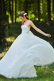 Bez pleców Naturalny talia Bez ramiączek Akcentowane łuk Sukienka ślubne