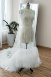 Ślubny tiulowy płaszcz ślubny Płaszcz weselny szal długi 200 cm