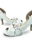 Satynowe buty ślubne w dużym rozmiarze koronkowe szpilki w kwiaty buty ślubne druhna