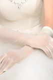 Rękawiczki ślubne Jesienią Jedwabne Długie Przeźroczyste Przezroczyste Pełne Palec