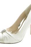 Kobiece szpiczaste buty ślubne modne szpilki rhinestone satynowe buty