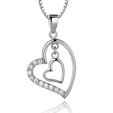 Srebrne w kształcie serca Kobiety Krótkie Naszyjnik diamentowy naszyjnik