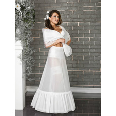Ślub Petticoat Pełna Sukienka Vintage Flouncing Biały Terylene Dwa obręcze