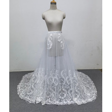 Zdejmowana spódnica na sukienki Bridal Overskirt Lace Wedding Odpinany pociąg