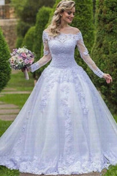 Naturalne talii Długi Wysokie pokryte Formalny Sukienka ślubne