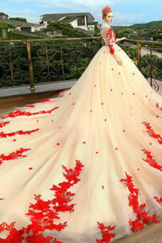 Długi rękaw Sznurowane Zabytkowe Pociąg królewski Sukienka ślubne