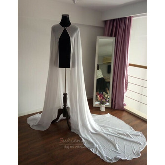 Szyfonowa prosta szalowa elegancka kurtka ślubna o długości 2 metrów - Strona 3