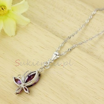 Moda purpurowy inkrustowany diamentem Insect Silver Necklace - Strona 4