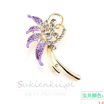 Inkrustowane Diamentowe Leaf Najwyższej jakości Crystal Women Flowers Broszka - Strona 3