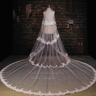 Ślubna zasłona Multi Layered Ceremonial Cold Lace Long Tissue Lace - Strona 1