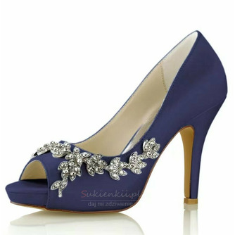 Zapatos de boda para mujer Brillo de boda Cristal con lentejuelas Joyas Tacones de boda Zapatos de novia Diamante de imitación Cristal Tacón alto Tacón de aguja Peep Toe - Strona 10
