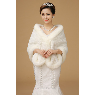 Sukienka zimowa Super długie gruby szalik ślubny z kości słoniowej - Strona 1