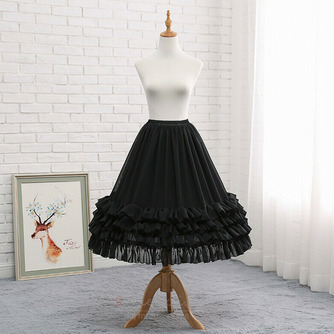 Czarna halka z szyfonu, suknia ślubna długa krynolina, sukienka na studniówkę z szyfonu podkoszulek, spódnica z bufiastymi rękawami, spódnica Lolita midi - Strona 4