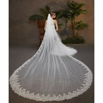 Bridal cekinowy koronkowy welon duży schodzący welon ślubny 350 CM - Strona 3
