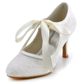 Białe koronkowe buty ślubne plus size szpilki dla druhen - Strona 1