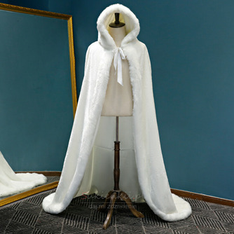 Zimowy długi płaszcz ciepły ciepły pluszowy szal biały gruby płaszcz - Strona 1